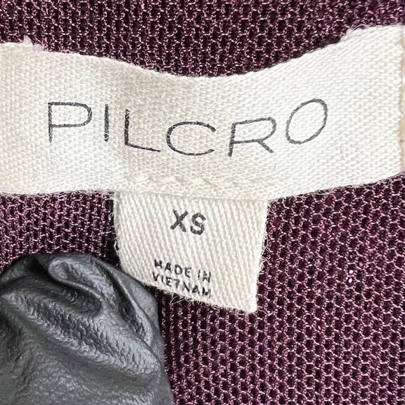Anthropologie Pilcro Women XS OVERSIZED Burgundy Sequin Button Up Fairy Glam Top - Picture 14 of 16